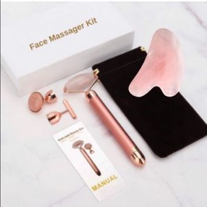 Brand New💗Jade Roller+Gua Sha Rose Quartz,Face Eyes Neck Body Relieve Fi…